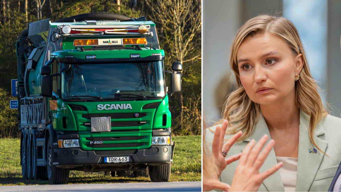 Scania satsade mångmiljardbelopp på den gröna omställningen – nu ifrågasätts vem som egentligen bär ansvaret. Till höger: energiminister Ebba Busch (KD). Foto: Bene Riobó, CC BY-SA 4.0 / Belgian Presidency of the Council of the EU 2024 from Belgium, via Wikimedia Commons