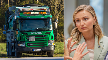 Scania satsade mångmiljardbelopp på den gröna omställningen – nu ifrågasätts vem som egentligen bär ansvaret. Till höger: energiminister Ebba Busch (KD). Foto: Bene Riobó, CC BY-SA 4.0 / Belgian Presidency of the Council of the EU 2024 from Belgium, via Wikimedia Commons