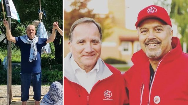Mahmoud Shnino, till höger med tidigare statsminister Stefan Löfven (S). Bild: Facebook