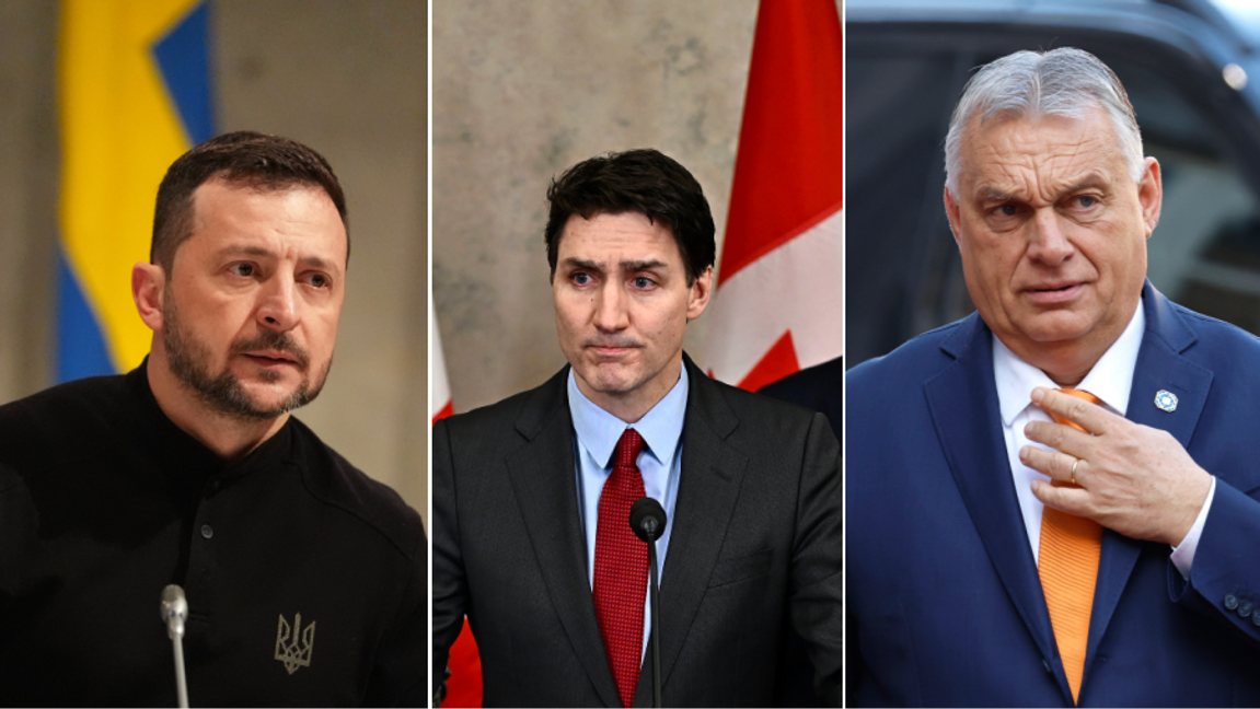Kanadas Justin Trudeau, Ukrainas Volodymyr Zelenskyj och Ungerns Viktor Orbán. Montage. Foto: Lise Aaserud/Justin Tang/Geert Vanden Wijngaert/NTB/AP/TT