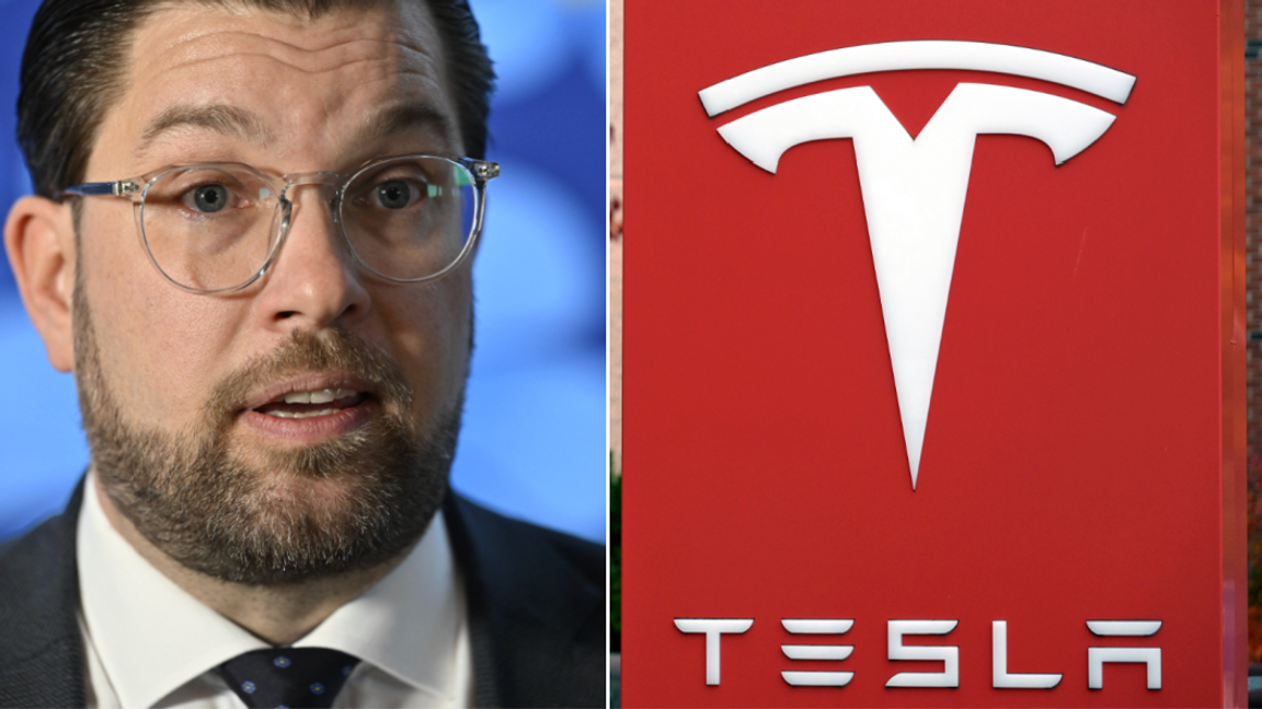 Jimmie Åkesson (SD) är positiv till Elon Musks roll i Vita huset men kritisk till hur Tesla agerar i Sverige. Montage. Foto: Henrik Montgomery/Janerik Henriksson/TT