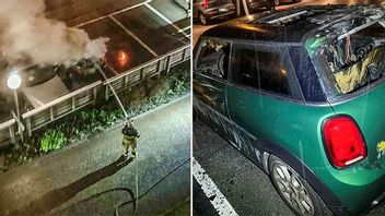 Brandattentatet mot  Aza Cheragwandis (S) bil. Bild: Polisen