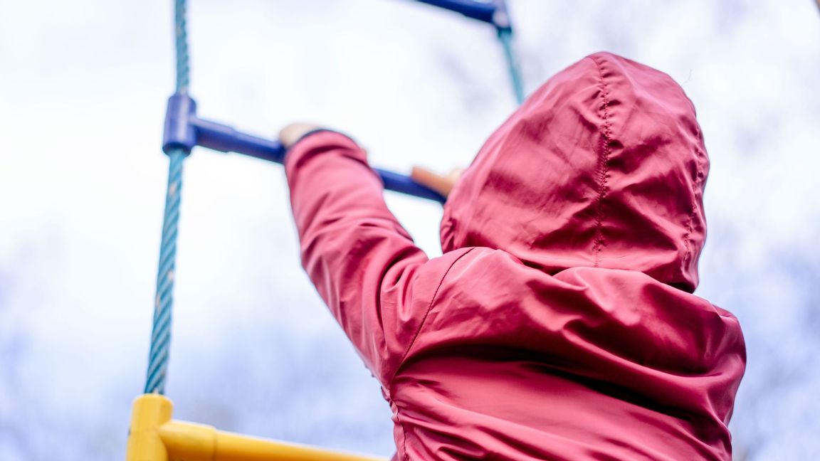 Barn lär sig hantera osäkerhet genom att klättra, ramla och försöka igen. Harry Margulies kallar barndomen naturens egen utbildning i risk. Foto: Pexels