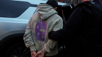 En illegal invandrare grips och förs iväg för utvisning. Arkivbild. Foto: AP