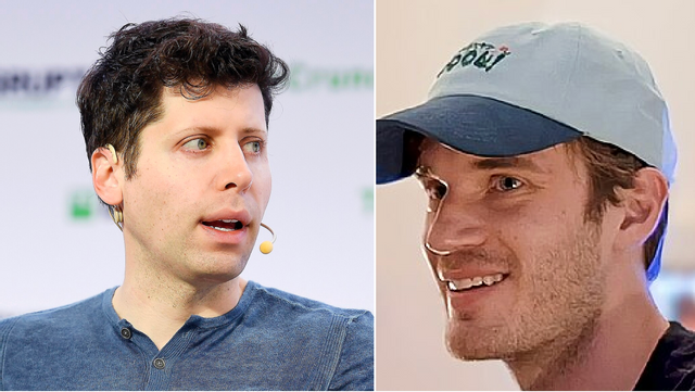 Sam Altman, medgrundare av techbolaget Open AI, och Felix Kjellberg, känd som Pewdiepie på YouTube. Foto: TechCrunch, CC BY 2.0 / Cold Ones Clips, CC BY 3.0, via Wikimedia Commons
