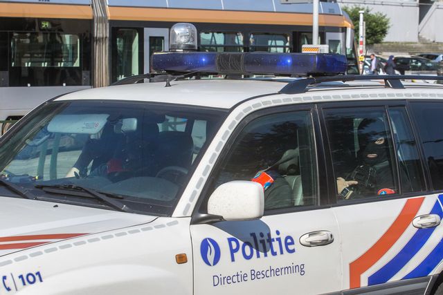 En belgisk polisbil i Bryssel 2016. Arkivfoto. Foto: Olivier Matthys/AP/TT