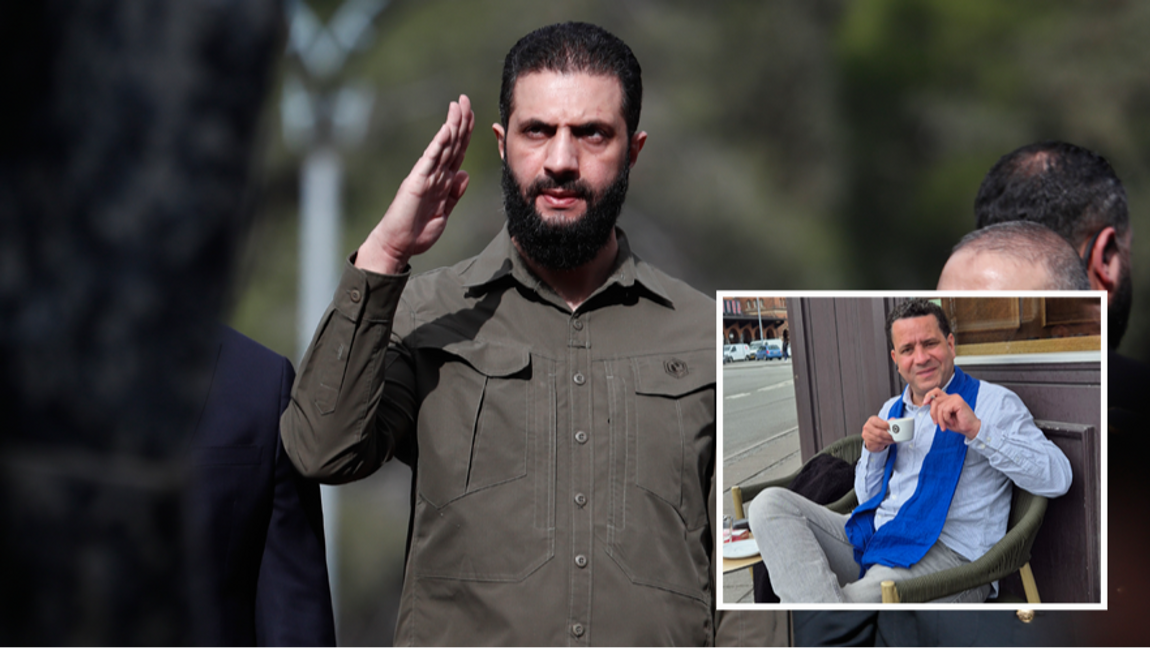 Syriens president Ahmed al-Sharaa är sannolikt världens mest hårt arbetande man (se nedan), men har ännu inte riktigt bemästrat den rätta vinkeln. Foto: Omar Sanadiki / TT