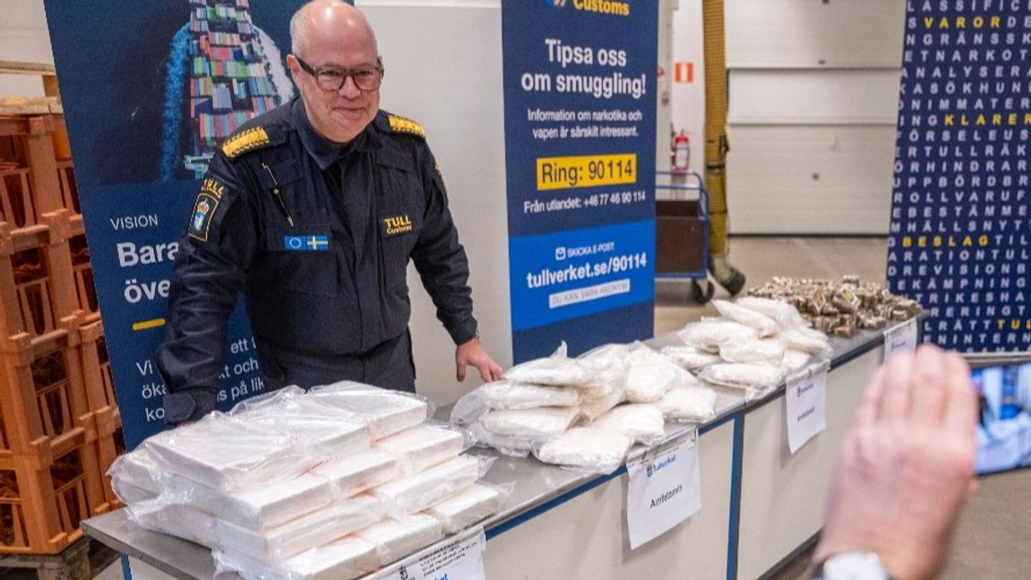 Beslaget motsvarar en halv procent av beslagen 2025. Foto: Johan Nilsson/TT