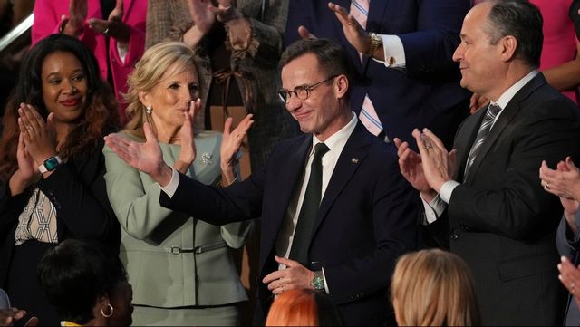 Sveriges statsminister Ulf Kristersson blev uppmärksammad i ”State of the Union”. Foto: ANDREW HARNIK/AP/TT