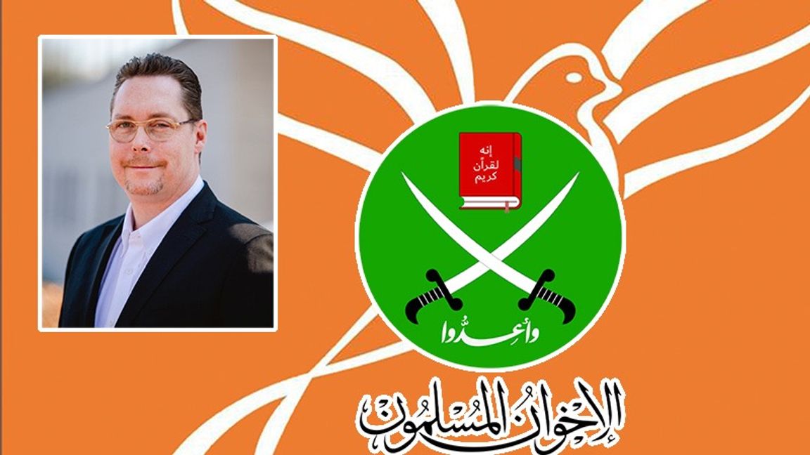 Michael G. Arizanti anser att Partiet Nyans och Muslimska Brödraskapet följer samma strategi. Montage/Foto: Xi Knight/Muslim Brotherhood / Skärmavbild Partiet Nyans