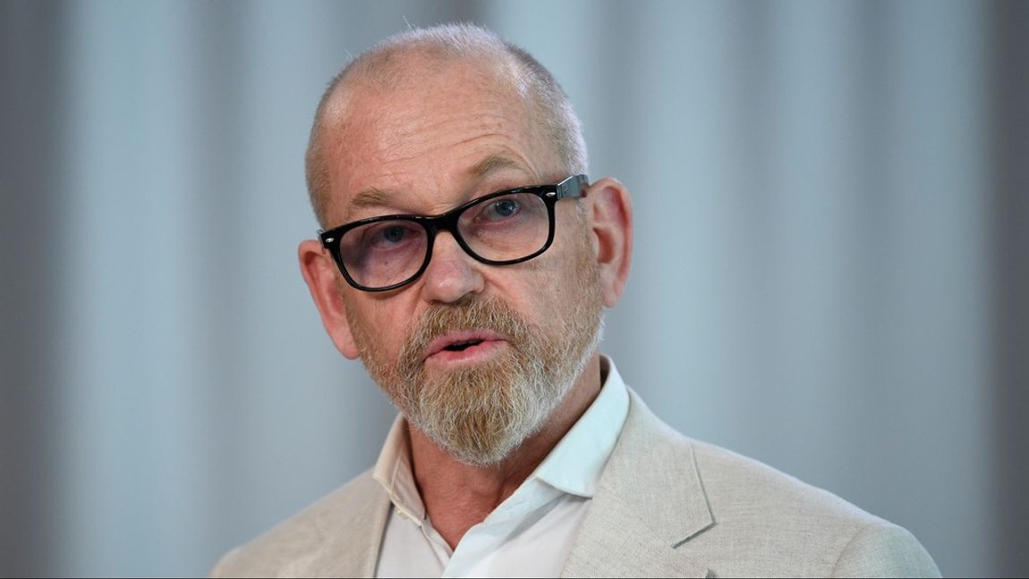 LO:s oerförande Johan Lindholm är över, framförallt, 50 personers löner. Det är teatraliskt. Foto: 	Viktoria Bank/TT