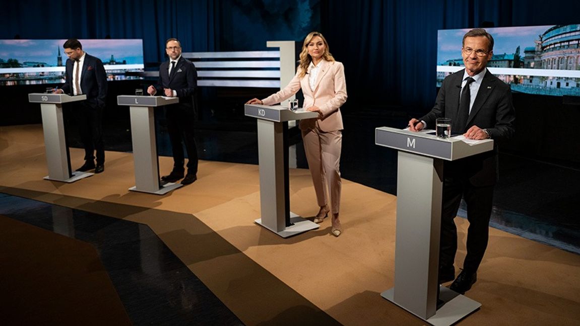 ”Invandringspolitiken, oavsett parti, känns allt annat än verklighetsförankrad”, skriver Leif Kullberg. Bild från senaste partiledardebatten i SVT. Foto: Pontus Lundahl/TT