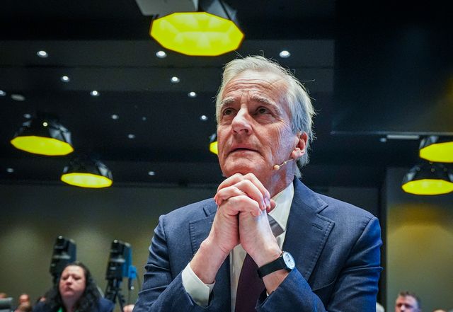 Norges statsminister Jonas Gahr Støre på en bild från tisdagen. Lise Aaserud/AP/TT