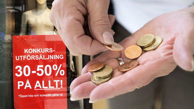 Färre företag gick i konkurs under juli i år jämfört med 2021. Foto: Henrik Montgomery/Simon Rehnström/SvD/TT