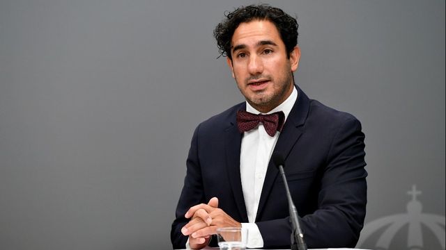 Socialförsäkringsminister Ardalan Shekarabi (S) presenterar förslag om trygghetspension och höjt bostadstillägg för pensionärer. Arkivbild. Foto: Henrik Montgomery/TT