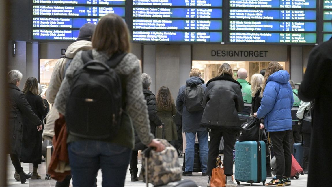 Det är stopp i tågtrafiken på Stockholms central. Arkivbild. Foto: JANERIK HENRIKSSON/TT