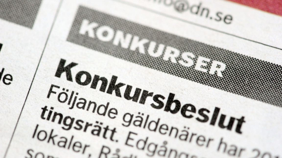 Konkurserna fortsatte öka under oktober månad. Arkivbild. Foto: Janerik Henriksson/TT