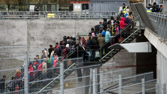 Gränskontrollen vid Hyllie under den stora migrationsvågen 2015. Foto: Johan Nilsson/TT. 