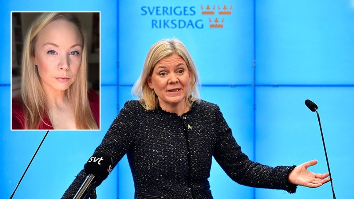 Patricia Pettersson (infälld bild). Statsminister Magdalena Andersson till höger. Foto: Privat / Anders Wiklund/TT