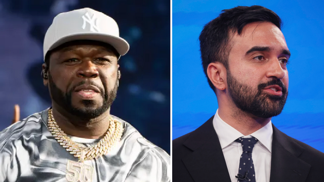 50 Cent reagerar starkt på den socialistiske borgmästarkandidaten Zohran Mamdanis skatteförslag och erbjuder honom pengar för att lämna New York. Foto: Scott Garfitt/Yuki Iwamura/AP/TT