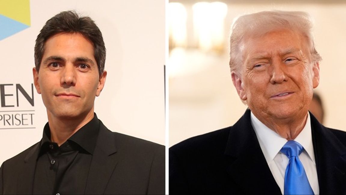 Samir Abu Eid och Donald Trump. Bilden är ett montage. Foto: Sören Andersson/TT/AP