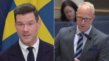 Johan Forssell (M) och Ludvig Aspling (SD). Foto: Skärmdumpar via YouTube