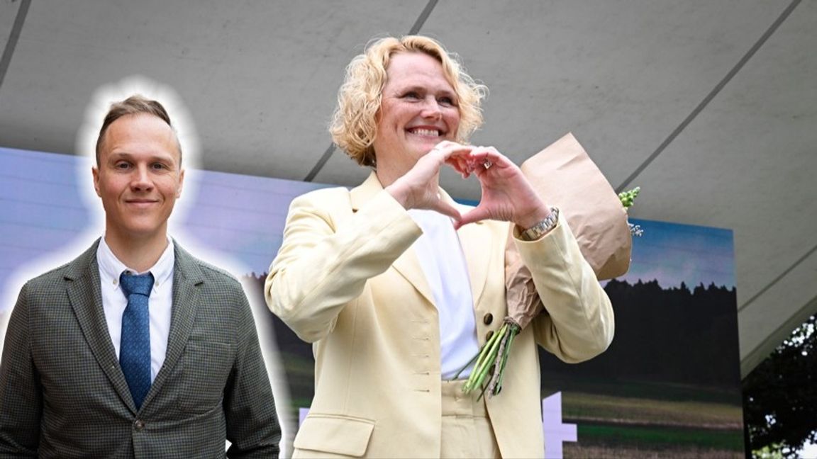 Detta hjärta var tydligen inte riktat till Sveriges företagare. Foto: Jessica Gow/TT