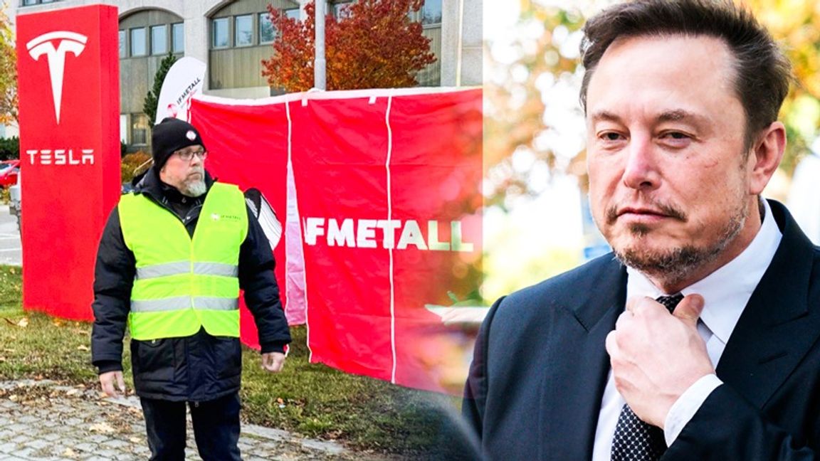 Strejk på Teslaverkstäder i Sverige. Elon Musk är VD och ägare av Tesla. Foto: Fredrik Grufman/Jacquelyn Martin/AP