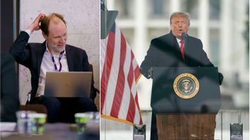 NRK:s utrikeschef Sigurd Falkenberg Mikkelsen säger att NRK klippt missvisande i Trumps tal från 6 januari. Foto: Stian Lysberg Solum/NTB/TT/Evan Vucci/AP/TT