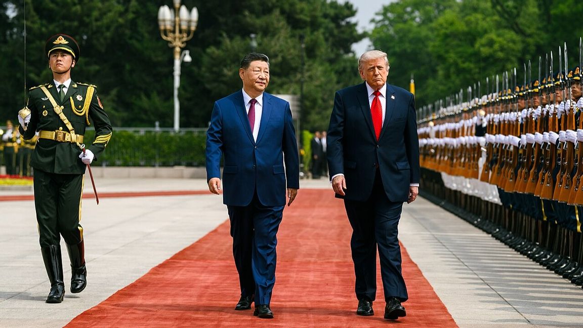 Trump och Xi vid Trumps statsbesök i Kina i maj i år. Foto: White house, public domain
