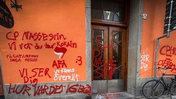 Christian Peterson uppger att hans bostadsport vandaliserats. Foto: Christian Peterson