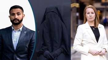 Luai Ahmed. Kvinna i niqab. Annie Lööf.  Foto: Jocke Eklöf / Maya Alleruzzo/TT / Stefan Jerrevång/TT