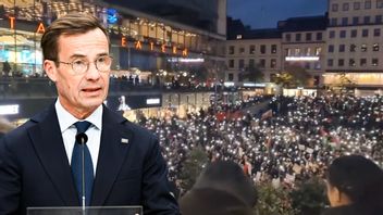 Ulf Kristersson var måltavlan för en av talarna på Sergels torg. Bilden är ett montage. Foto: Fredrik Sandberg/TT/X