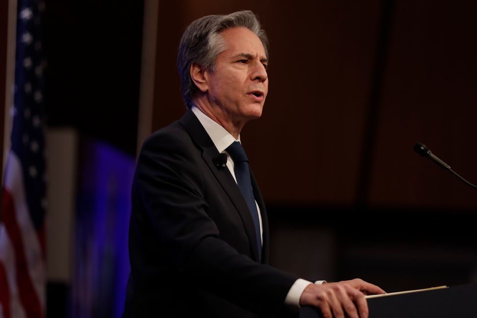 USA:s utrikesminister Antony Blinken håller tal på Atlantic Council i Washington|DC. Luis M Alvarez/AP/TT