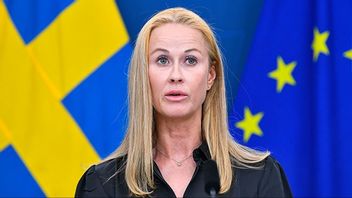 Katja Nyberg på en pressträff i augusti förra året. Bild: Lars Schröder / TT