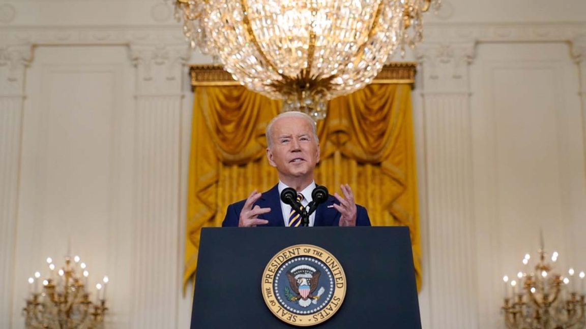 President Joe Biden håller presskonferens. Foto: Susan Walsh/AP/TT