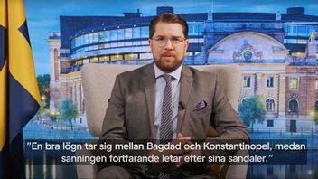Jimmie Åkesson på arabiska – igen. Foto: Sverigedemokraterna