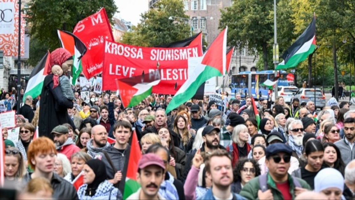 Propalestinsk demonstration i Stockholm. Foto: Henrik Montgomery/TT.