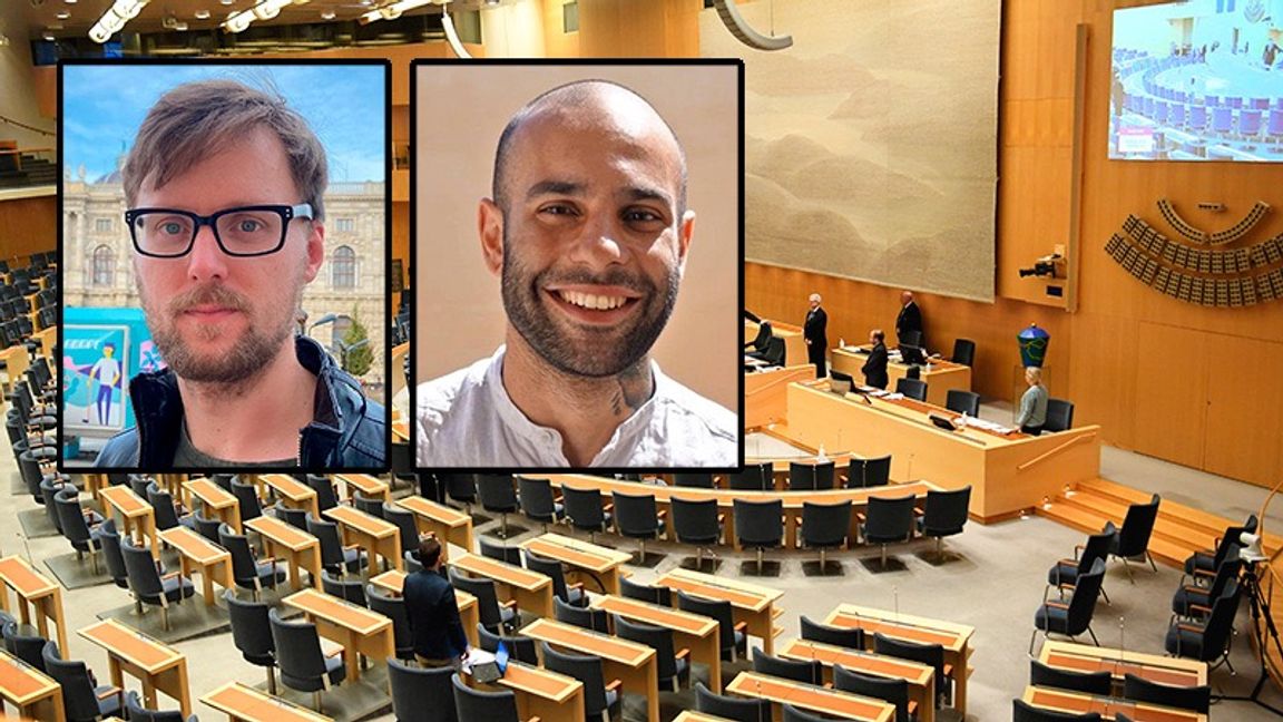 Dagens debattörer Adam Ivehag och Mosa Mazroui-Sebdani. Foto: Privata / Fredrik Sandberg/TT