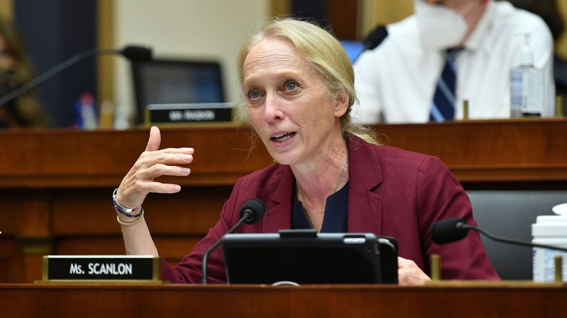 Den demokratiska kongresskvinnan Mary Gay Scanlon rånades på sin bil efter att ha deltagit i ett möte i en park i södra Philadelphia under onsdagen. Arkivbild. Foto: Mandel Ngan/AP/TT.