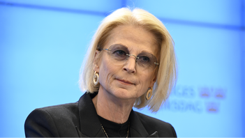 Finansminister Elisabeth Svantesson (M) håller på onsdagen pressträff rörande socialdemokraternas ”vänstersväng”. Foto: Jessica Gow/TT