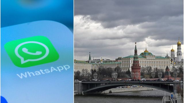 Kreml menar att WhatsApp inte följt rysk lag. Foto: Magnus Lejhall/TT/Dmitry Serebryakov/AP/TT