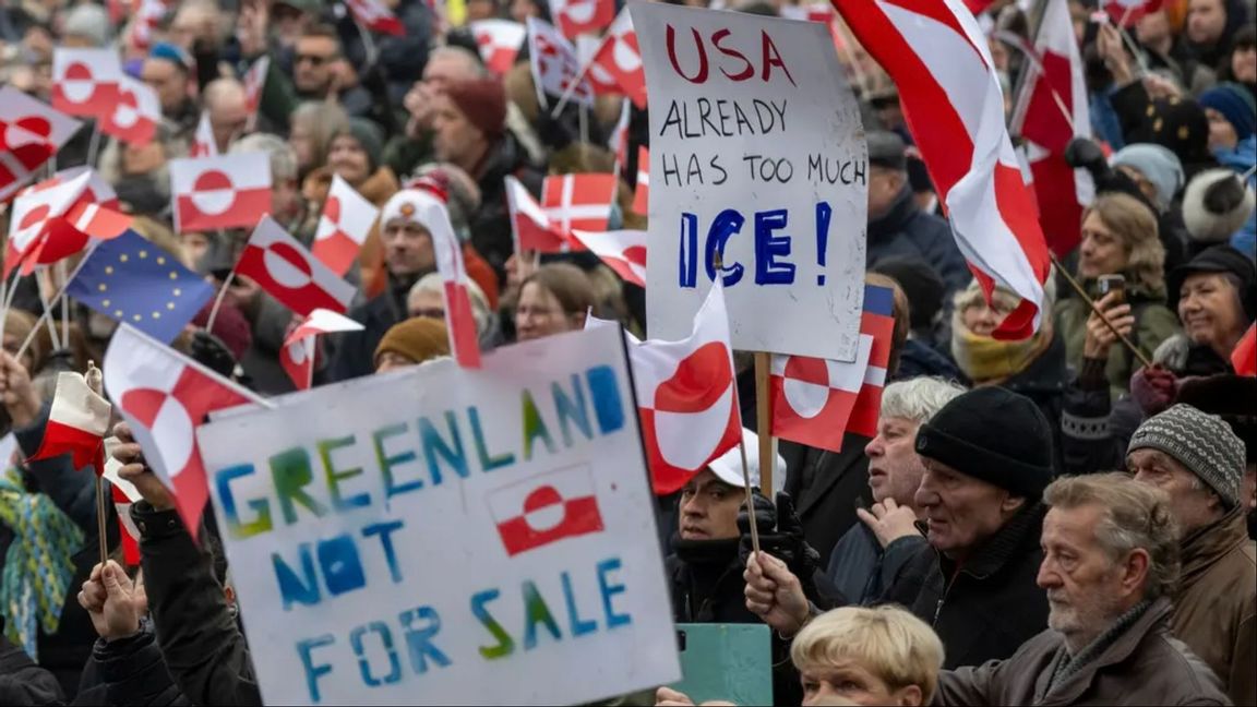 Demonstration för Grönland i Köpenhamn i lördags Foto: Johan Nilsson/TT