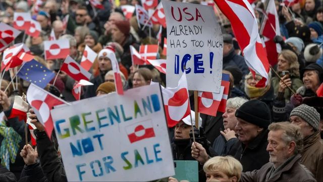 Demonstration för Grönland i Köpenhamn i lördags Foto: Johan Nilsson/TT