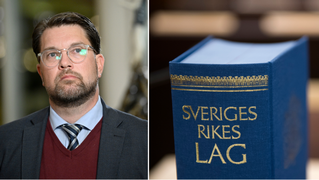 Jimmie Åkesson (SD) kritiseras hårt efter beskedet att hans parti ska betala Sara Nilssons böter och skadestånd efter förtalsdomen. En advokatduo anser att han har begått brott mot grundlagen. Foto: Pontus Lundahl/Henrik Montgomery/TT