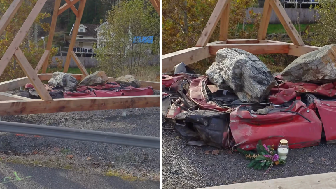 Bild på konstverket på Orust. Foto: Skärmdump, Facebook