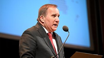 Stefan Löfven, Ordförande Olof Palmes minnesfond, när Palmepriset delas ut till verksamheten på Utøya, under en ceremoni i Grünewaldsalen, Konserthuset i Stockholm. Bild: Fredrik Sandberg / TT 