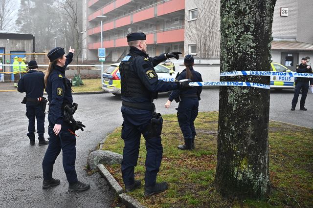 En explosion har inträffat i Bagarmossen i södra Stockholm under tisdagsmorgonen. Foto: Claudio Bresciani/TT