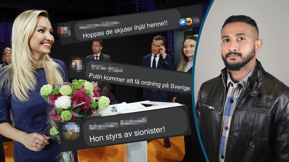 Ebba Busch efter partiledardebatten. Montage: Luai Ahmed. Foto: Fredrik Persson/TT, Timmy Augustsson 