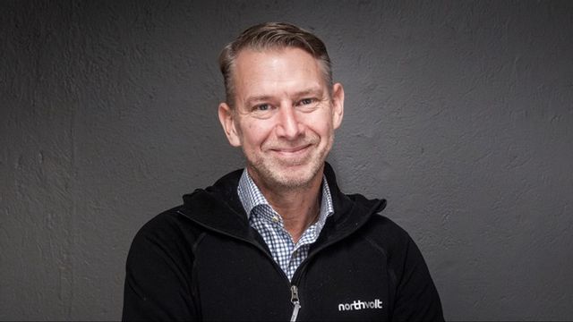 Fortfarande i oktober var minen uppåt för Northvolts vd Peter Carlsson. Foto: Magnus Hjalmarson Neideman SVD / TT